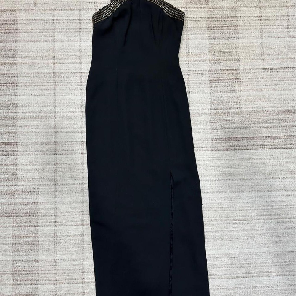 Rimini Women's Dress 2 Saks Fifth Avenue Black Beaded Evening Gown 90s Y2K